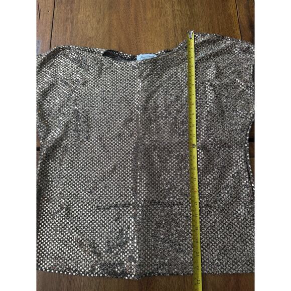 Vintage Joanna Made in USA Metallic Sequin Blouse Top Medium Holiday Party - Picture 7 of 10